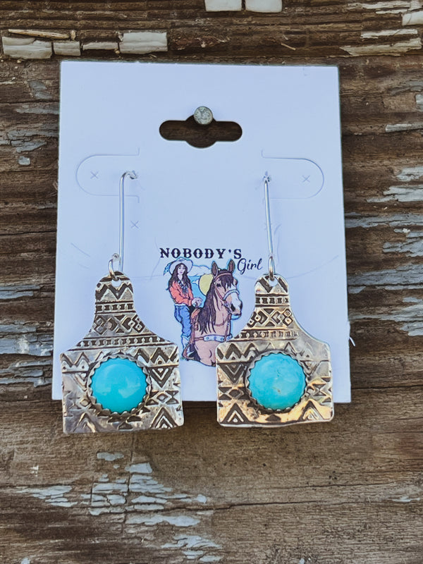 The Turquoise Tag Earrings
