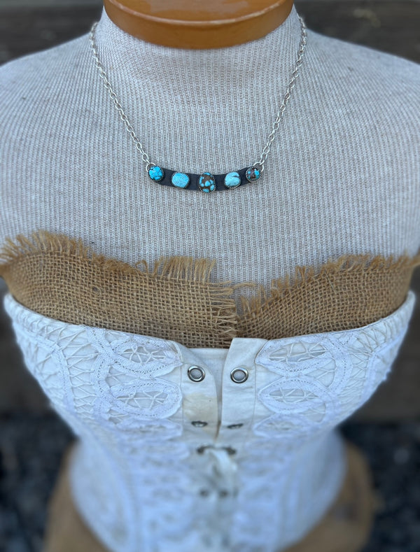 Multi Stone Bar Necklace