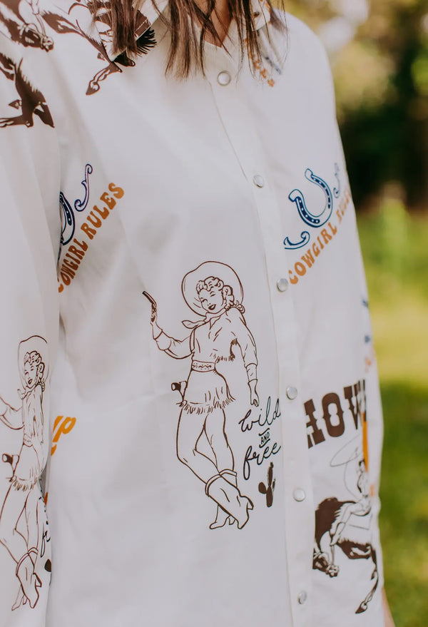 Giddy Up N Go Button Up
