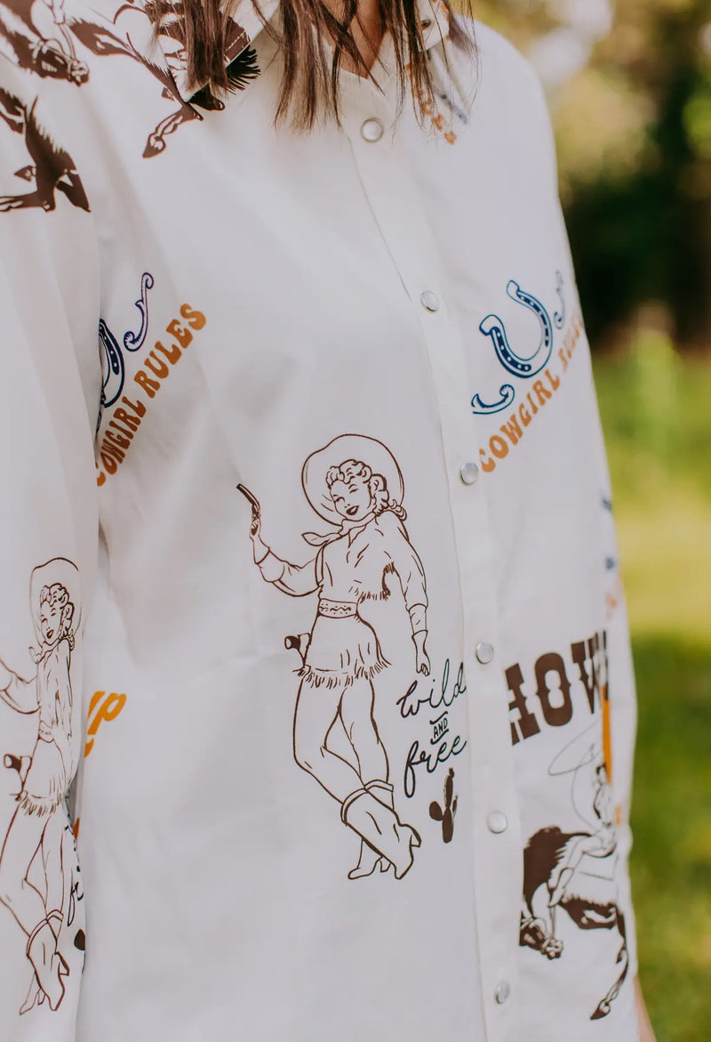 Giddy Up N Go Button Up