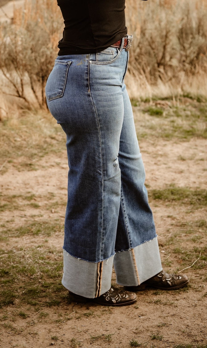 The Carson Cuffed Jeans-Dark Wash