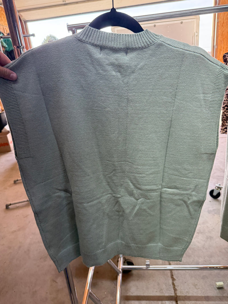 Sage Skull Sweater Vest