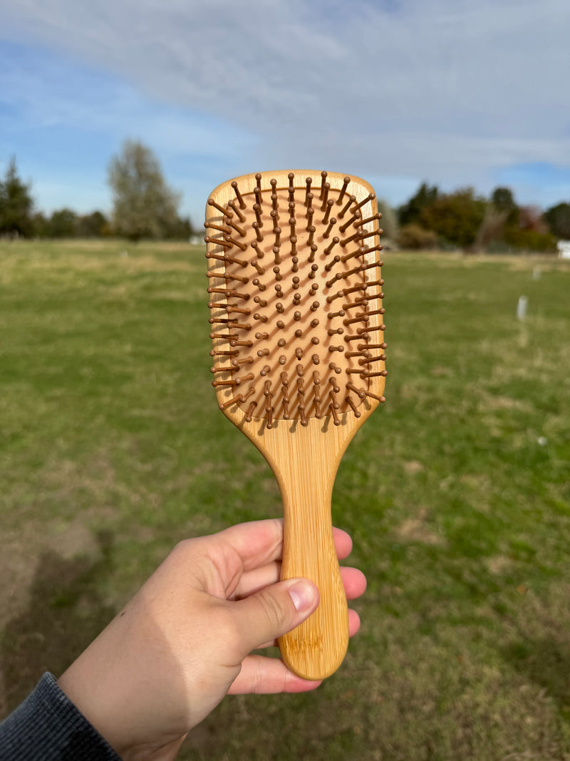 Flower Tooled Leather Hair Brush