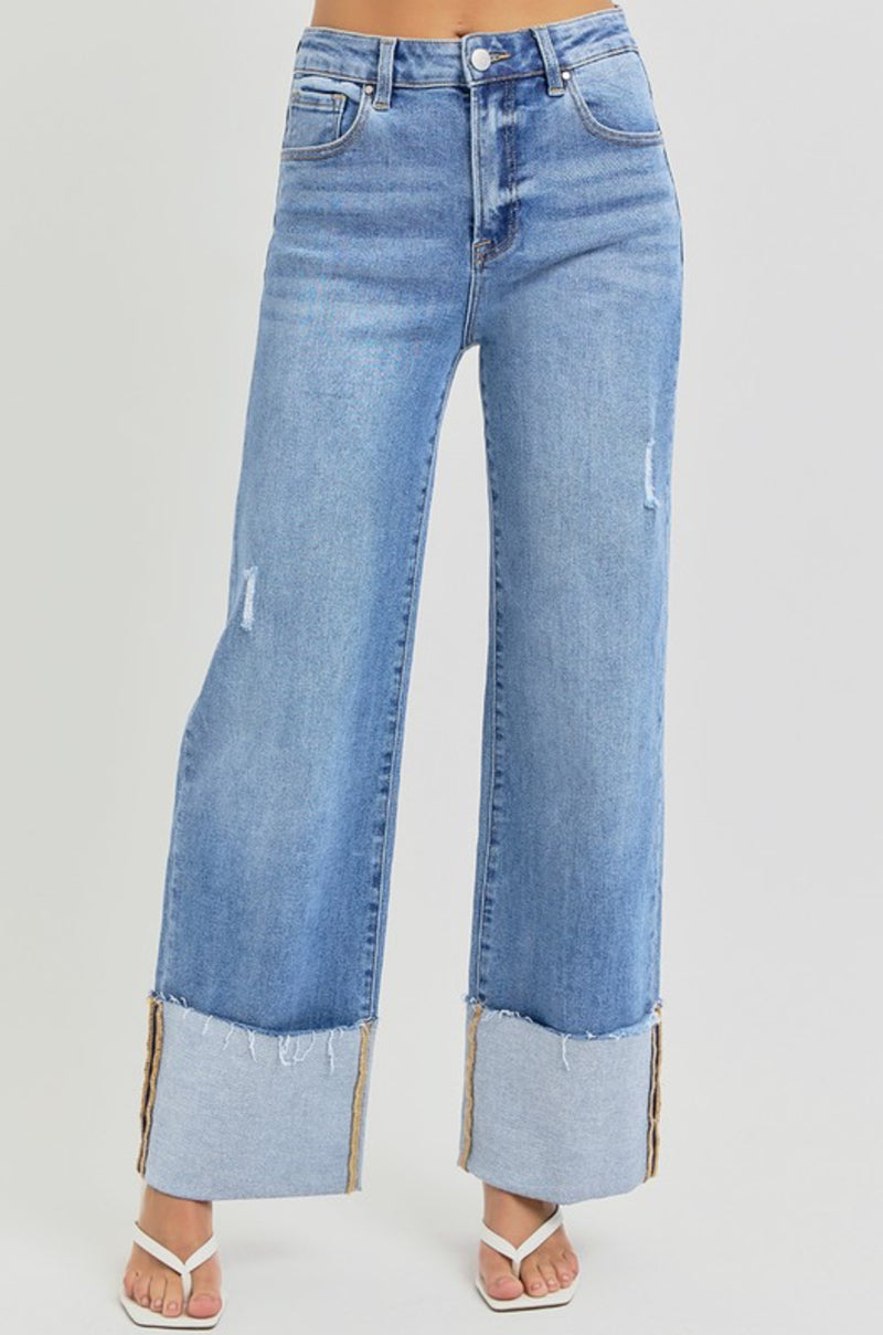 Carson Cuffed Jeans-Light Wash