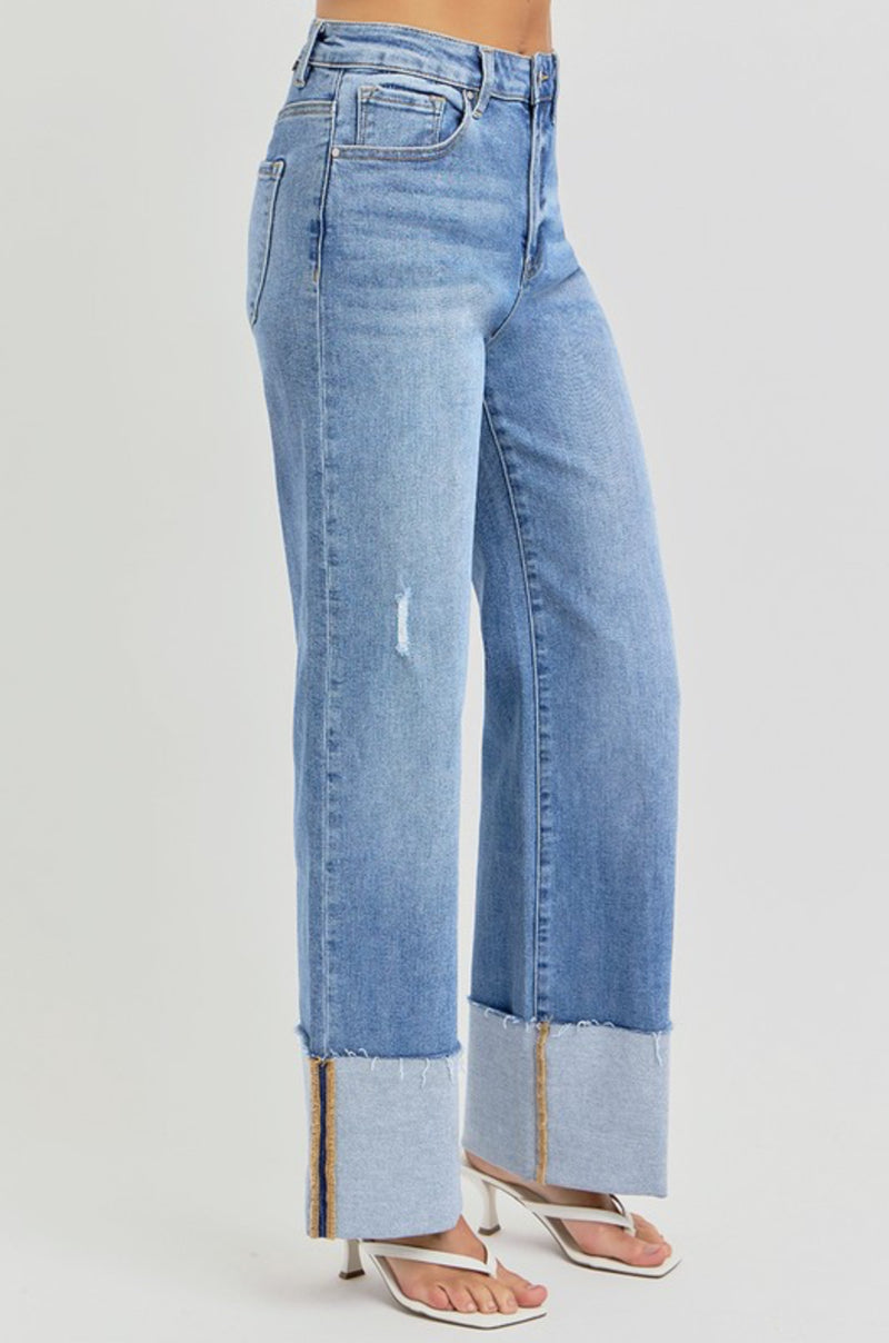 Carson Cuffed Jeans-Light Wash