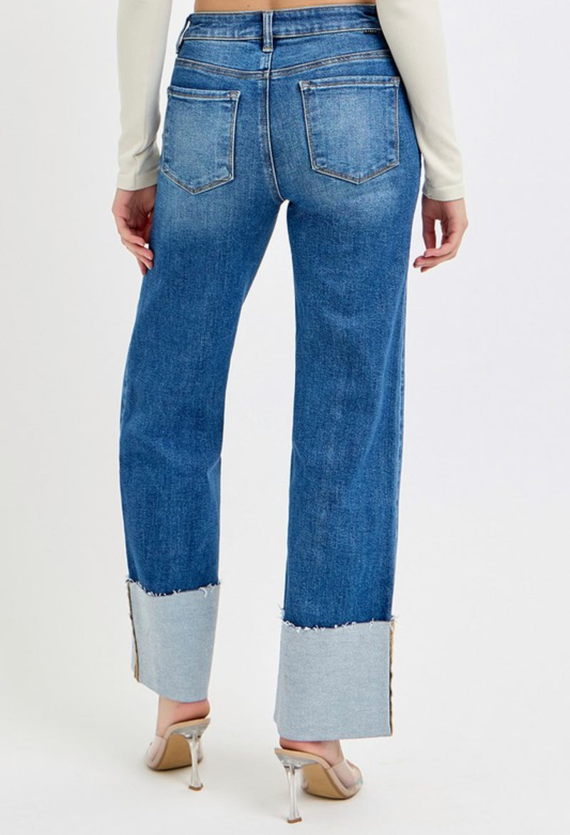 The Carson Cuffed Jeans Dark Wash