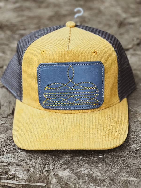 Boot Stitch Corduroy Cap Mustard