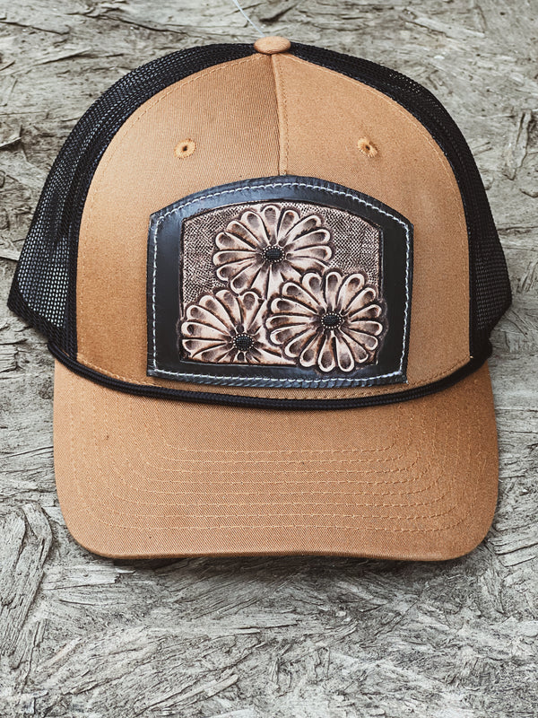 Handtooled Floral Sun Cap