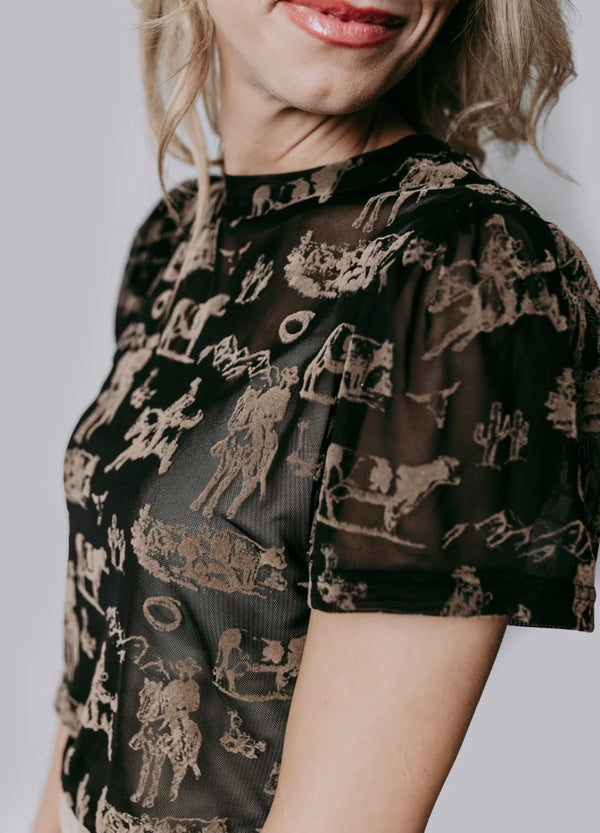 The Western Things Mesh Top