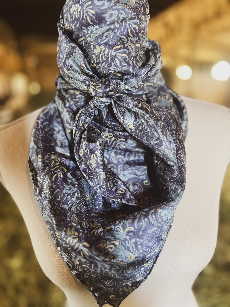 Denim Floral Scarf