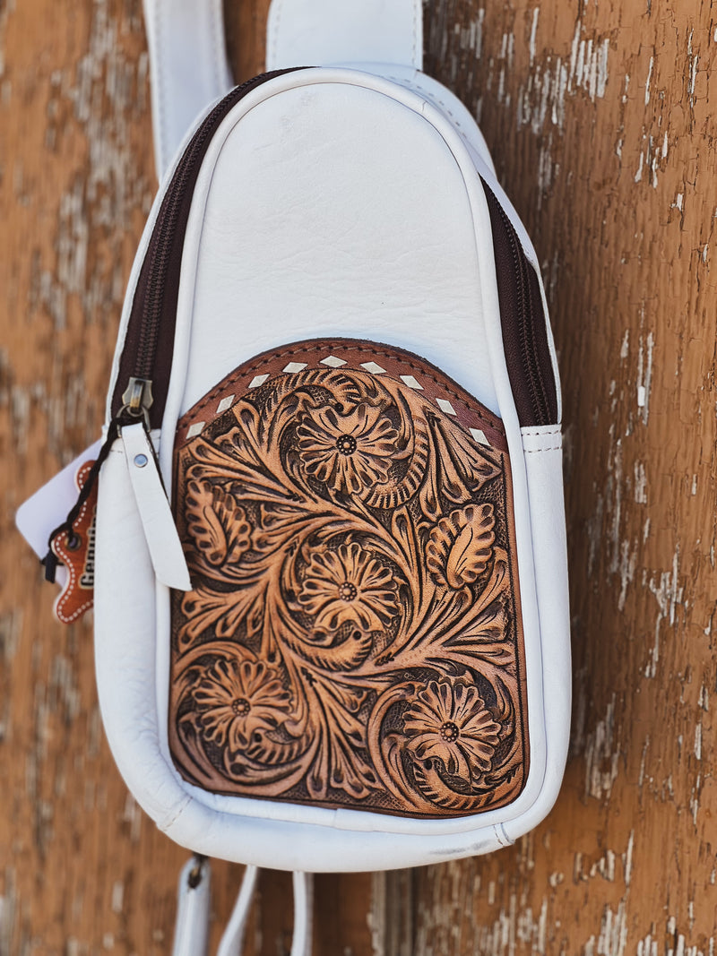 Tooled Sling Bag