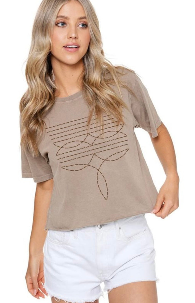 Cropped Boot Stitch Tee