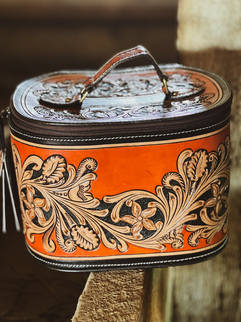 Tooled Makeup Bag