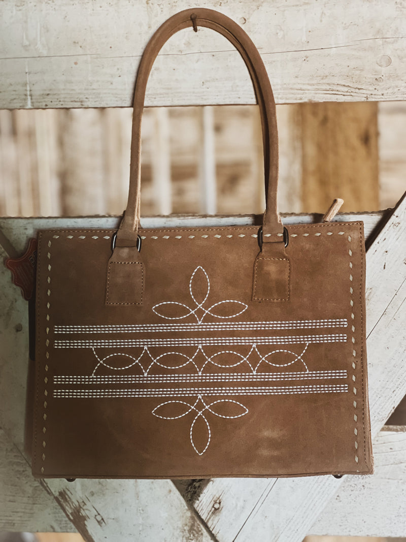 Tan Bootstitch Tote