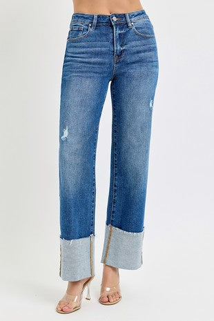 The Carson Cuffed Jeans Dark Wash