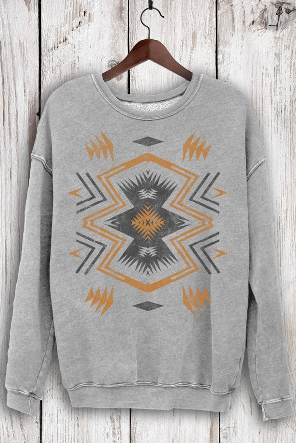 The Arlington Aztec Crewneck Gray