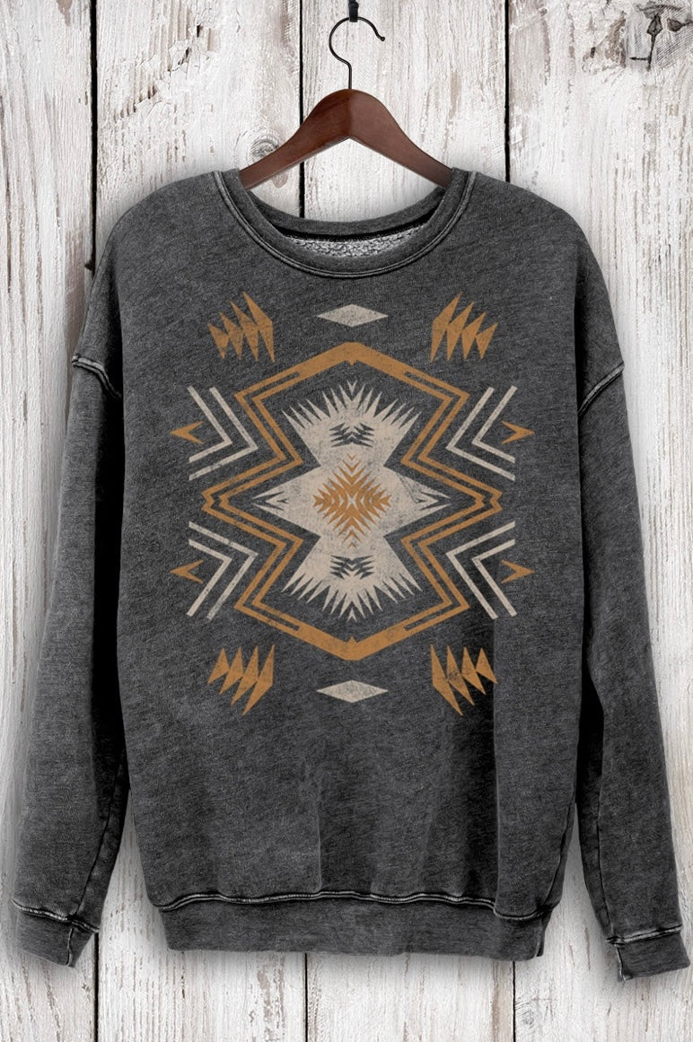 The Arlington Aztec Crewneck Black Mineral