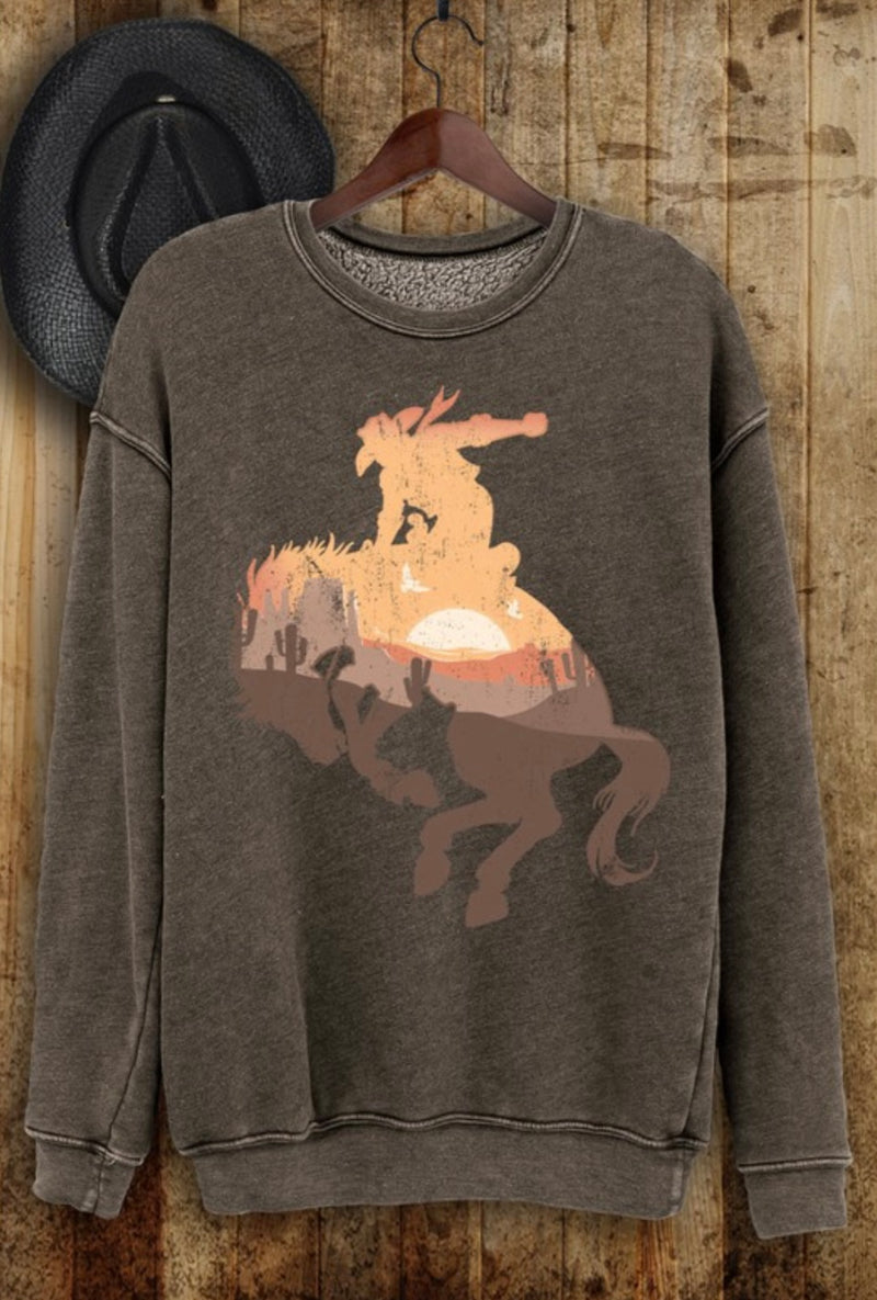 Mineral Wash Bronc Crewneck