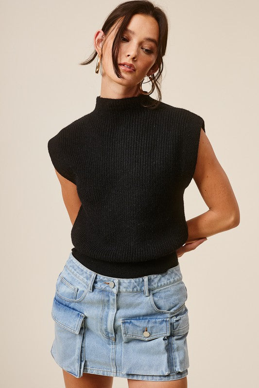The Daphne Sweater Vest Black
